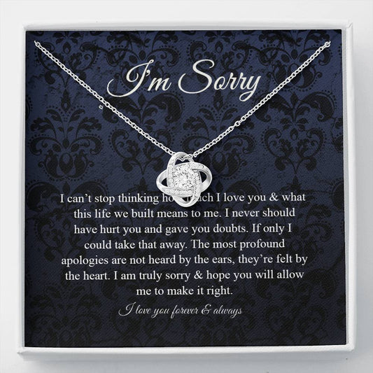 Necklace gifts Love Knot, Apology Gift For Her, Forgiveness Gift, I'm Sorry Necklace Gift For Wife/Girlfriend, Gift To Say Your Sorry, Unique Apology include Standard Box Gifts Birthday, on Christmas ASIN: B08XHKDJKF SKU: nhinthaygichuaknot24-1_110
