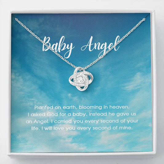 Necklace gifts Love Knot Necklace, Baby Angel, Miscarriage Gift, Loss of Baby, Sympathy Gift, Infant Loss Gift, Loss of Child Gift, Keepsake, Pregnancy include Standard Box Gifts Birthday, on Christma ASIN: B08XHHVXB7