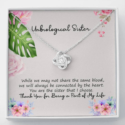 Gifts Unbiological Sister Love Knot Hearts Necklace, Gift, Best Friend Necklace, Soul Sister, Bridesmaid Gift, BFF Gift, Love Knot Gifts for Men, Women on Christmas, Birthday