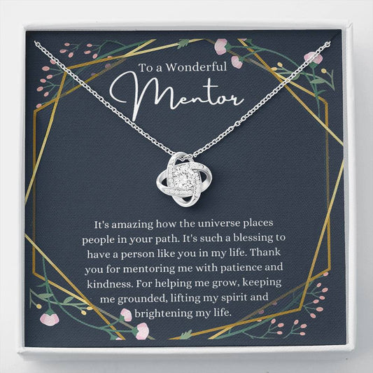 Meaningfull Love Knot, Mentor Gift For Women Necklace, Gift For Boss, Teacher, Professor, Tutor, Thank You Gifts For Women, Mentor Thank You, Mentor i ASIN: B08XHLTN4M