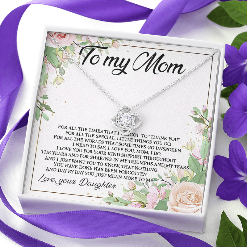 Meaningful Gifts for mom from Daughter Lucky Knot Crystal Women Necklace Mother's Day Gift Four Leaves Pendant Necklaces Mom Birthday Jewelry with Standard Box gifts (x1) 29.95 WB-TopMomnecklce_2