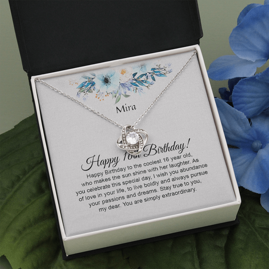 Mira VIGIFSANA 16th Birthday Gift Girl, Sweet 16 Necklace, Sweet 16 Gifts for Girls, Personalized Gift for 16 Year Old Girl, Sweet Sixteen on Birthday Gifts