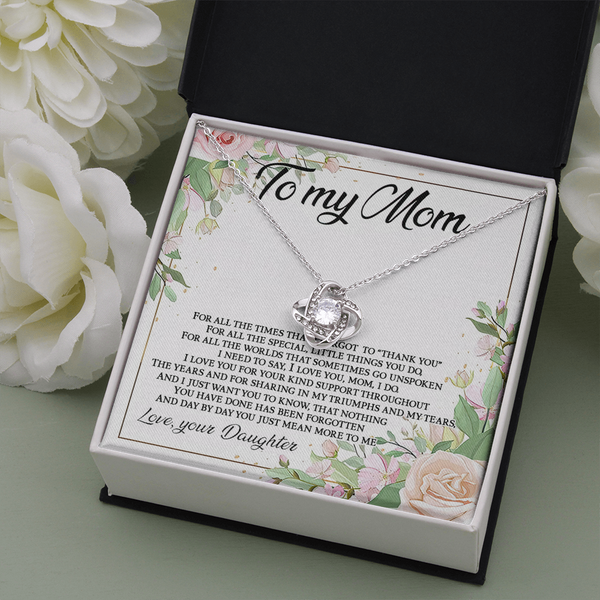 Meaningful Gifts for mom from Daughter Lucky Knot Crystal Women Necklace Mother's Day Gift Four Leaves Pendant Necklaces Mom Birthday Jewelry with Standard Box gifts (x1) 29.95 WB-TopMomnecklce_2