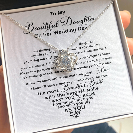 To My Daughter On Her Wedding Day Necklace, to Bride from Mum, Daughter's Wedding Day Necklace, Wedding Card for Daughter Custom Nghề nghiệp
