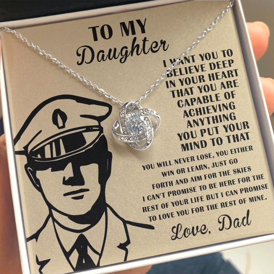 Police Dad To My Daughter Necklace Soldier From Dad for Daughter, Military Daughter necklace from Dad