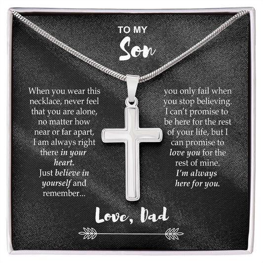 NECKLACE-SON-DUCVIN040121-02 When You Wear This Necklace, Father to Son Cross Necklace, Father Son Necklace, Birthday Gifts for Son from Dad, Gifts Necklace for Son from Dad Xmas