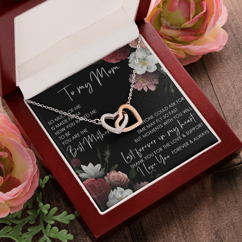 Special gifts for Mom Necklace for Mothers Day Gift Love Double Heart Connected Chain Light Luxury Mother Daughter Necklace Gifts Mother Daughter Couple Love Heart Empty Connection Necklaces Linked Interlocking on Mother's Day