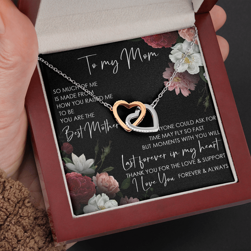 Special gifts for Mom Necklace for Mothers Day Gift Love Double Heart Connected Chain Light Luxury Mother Daughter Necklace Gifts Mother Daughter Couple Love Heart Empty Connection Necklaces Linked Interlocking on Mother's Day