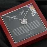Wonderful Gift Personalized Mothers Day Gift, Mothers Day Necklace Gift, Mothers Day Card, Mothers Day Gift from Husband Son Daughter, Stepmom Bonus Mom Text customLuxury Wood Gift Box on Brithday, Va