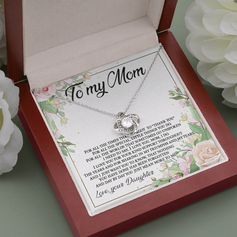 Meaningful Gifts for mom from Daughter Lucky Knot Crystal Women Necklace Mother's Day Gift Four Leaves Pendant Necklaces Mom Birthday Jewelry with Standard Box gifts (x1) 29.95 WB-TopMomnecklce_2
