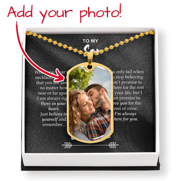 Custom product test SKU: NecklaceforSON-Mom_6Luxury+Yellow Dog Tag Necklace for Son, Gift for Adult Son, Mother Son Necklace, Dog Tag for Son, Gift for Son, Son Gifts