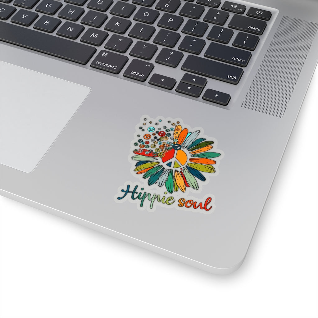 1 Pcs Sticker Decor Daisy Peace Sign Hippie Soul Sticker, Flower Hippie Soul Sticker, Hippie Soul Sticker, Flower Lovers Gifts Sticker, Hippie Sticker Sticker size custom Sticker for Laptop Decal Wall Kiss-Cut Stickers