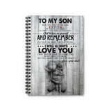 Spiral Notebook - Ruled Line Customized to My Son - Never Feel That You are Alone Family Friend Gift Kitchen On Christmas, Birthday