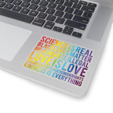 1 Pcs Sticker Decor Science is Real, Black Lives Matter Sticker, Stop Asian Hate Sticker, Equality Sticker, Pride Sticker Size Custom Sticker for Laptop Decal Wall Laptop Full Size