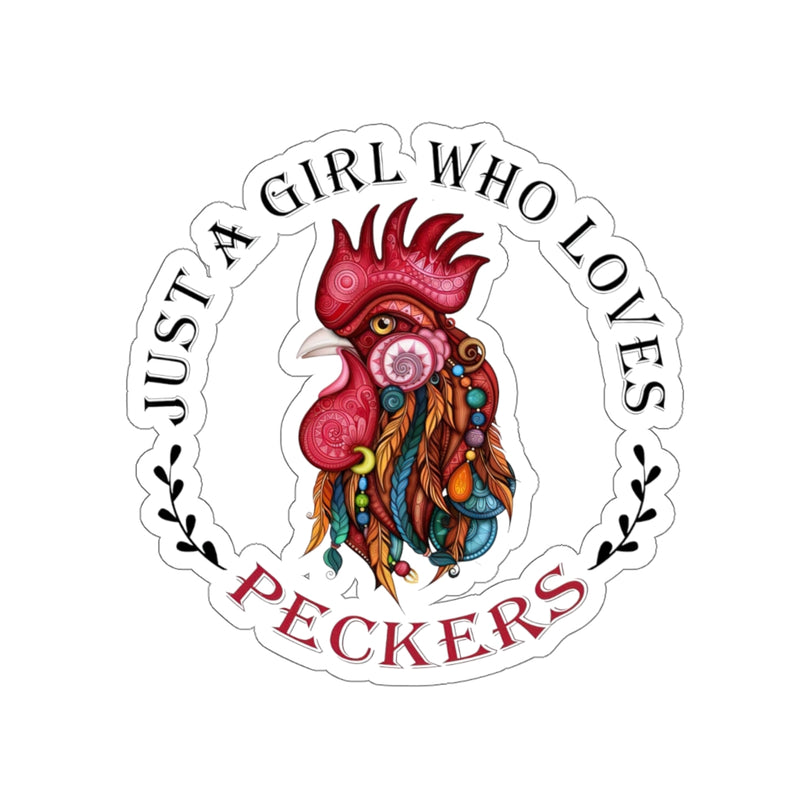 1 Pcs Sticker Decor Just a Girl who Loves peckers Sticker, Garden Sticker, Chicken Sticker, Farm Sticker, Hippie Sticker Size Custom Sticker for Laptop Decal Wall Laptop Bumper Sticke Full Size