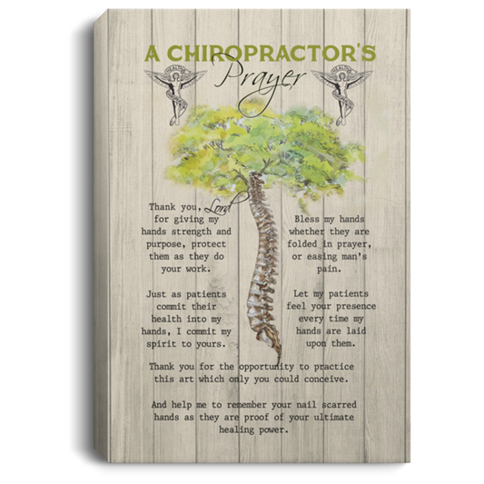 A Chiropractor’s Prayer Canvas Framed Wood Thank You Lord for Giving My Hands Strength Gift Family Unisex Awesome On Birthday, Decor Home Durable Print 8x12 CANPO75 Portrait Canvas .75in Frame