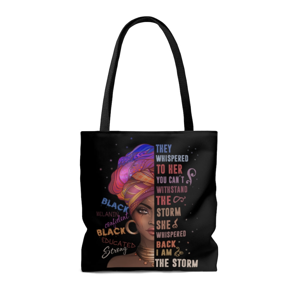 reatest Quote I Am The Storm Strong African Woman Gift for Black Women All Over Print Tote Bag – Shoulder Bag 16x16 Gifts for Women, Wife, Girlfriend On Christmas, Birthday, Anniversary