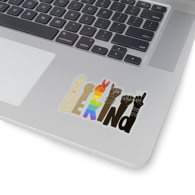 1 Pcs Sticker Decor Be Kind Sign Language Vinyl Waterproof Sticker Kindness Diversity Kiss-Cut Stickers | Pride | Rainbow | LGBTQ | Sticker size custom Sticker for Laptop Decal Wall Laptop Bumper Stic ASIN: B08XTG4MQZ