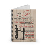 Spiral Notebook Meaningful Quote to My Son When I Asked God for an Angel He Sent Me You Gift for Man Woman Kitchen Wall Art Home, Man Woman Girl's Ruled Line