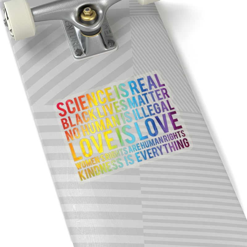 1 Pcs Sticker Decor Science is Real, Black Lives Matter Sticker, Stop Asian Hate Sticker, Equality Sticker, Pride Sticker Size Custom Sticker for Laptop Decal Wall Laptop Full Size