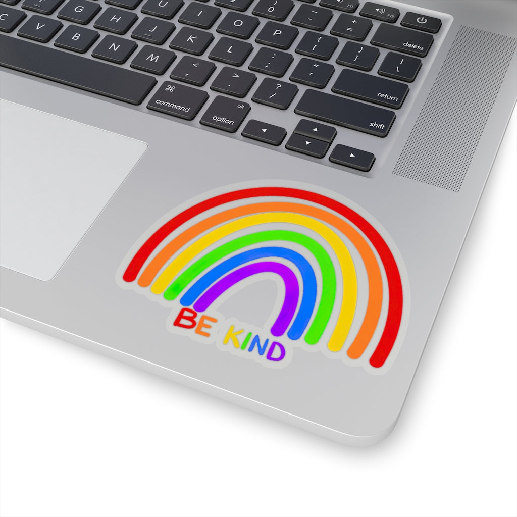 1 Pcs Sticker Decor Be Kind Rainbow Vinyl Waterproof Sticker Kindness Diversity Kiss-Cut Stickers | Pride | Rainbow | LGBTQ | Sticker size custom Sticker for Laptop Decal Wall Laptop Bumper Sticker, c