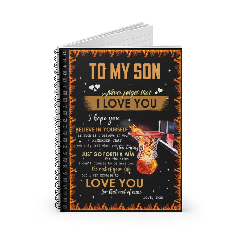 Spiral Notebook Personalized to My Son I Hope You Believe in Yourself Fleece  Women Gifts for Son Ruled Line