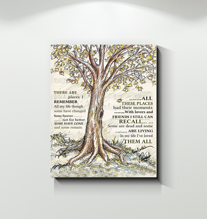 In My Life Lyrics There are places I remember - Home Canvas Framed Poster (16x20)