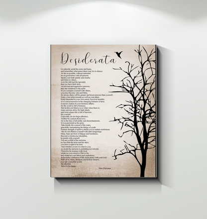Desiderata Poem Minimalist Modern Wall Art Canvas Framed (11x14)