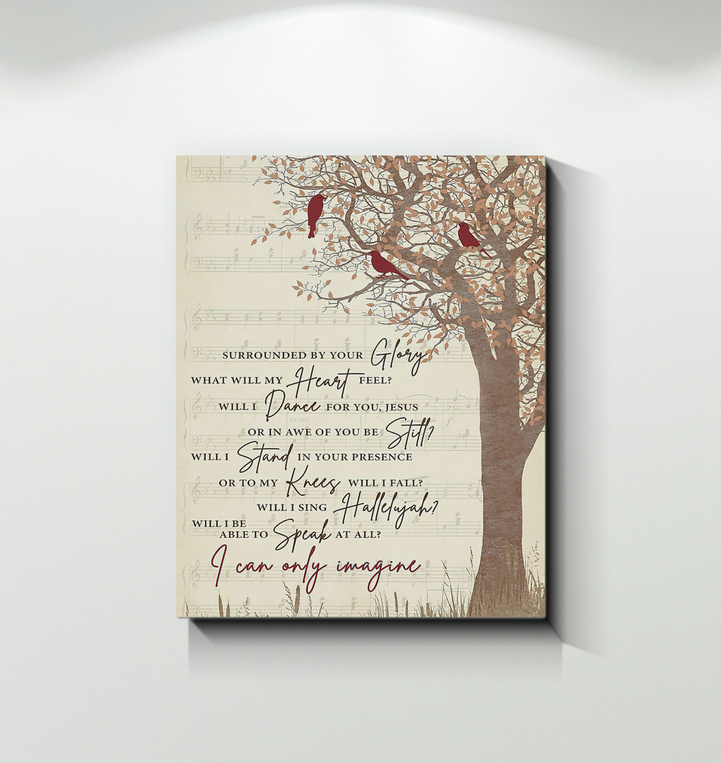 I Can Only Imagine Lyrics Poster (Art Wall Canvas Framed Poster, 11x14)