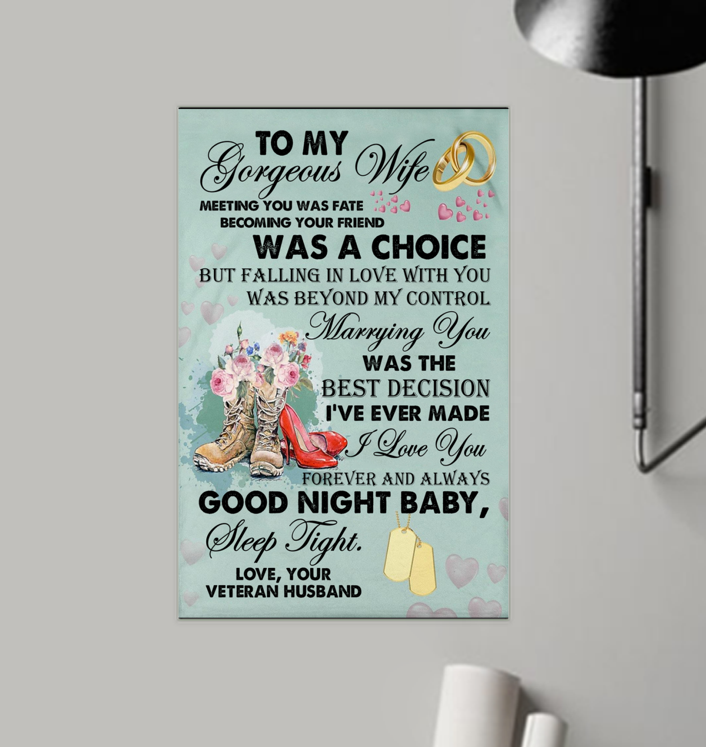 nhinthaygichuaknot24-1_641 	 Inspiration to My Gorgeous Wife, Meeting You was Fate Becoming Your Friend was a Choice Poster Home Decor Gifts for Men Women, On Birthday Xmas Size 11