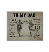 to My Dad Gift from Son Army Military Soldier - Father's Day Poster (Art Wall Canvas Framed Poster, 20 x 16)