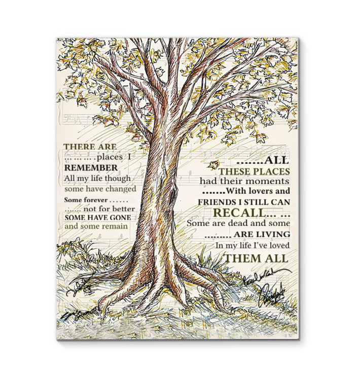 In My Life Lyrics There are places I remember - Home Canvas Framed Poster (16x20)