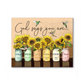 God Says You are Hummingbird Sunflower Wall Sunflower - Art Wall Canvas Framed Poster (10x8)