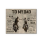 to My Dad Gift from Son Large Motorcycle Father's Day Retro Poster (Canvas Framed, 20x16)