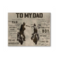 to My Dad Gift from Son Large Motorcycle Father's Day Retro Poster (Canvas Framed, 14x11)