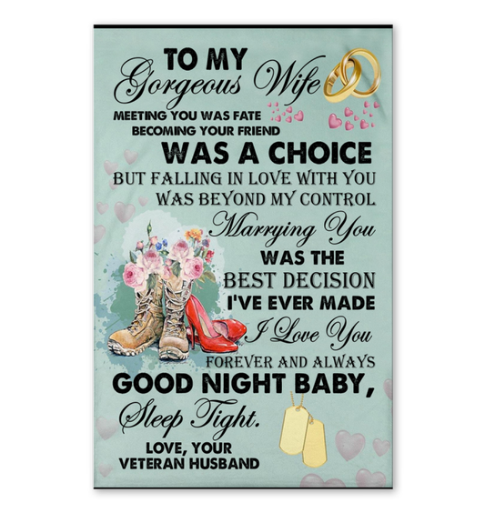 nhinthaygichuaknot24-1_641 	 Inspiration to My Gorgeous Wife, Meeting You was Fate Becoming Your Friend was a Choice Poster Home Decor Gifts for Men Women, On Birthday Xmas Size 11
