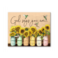 God Says You Are Hummingbird Sunflower Wall Sunflower - Art Wall Canvas Framed Poster (20x16)