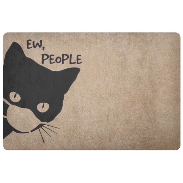 Welcome Doormat Ew People Black Cat Funny Doormat Personalized Doormat Funny Gift Home Doormat House Warming Gift Valentine Gift Gifts for Mom, Girlfriend, Dad, Wife Home On Christmas, Holiday, Birthd