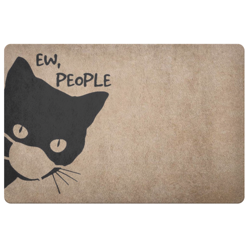 Welcome Doormat Ew People Black Cat Funny Doormat Personalized Doormat Funny Gift Home Doormat House Warming Gift Valentine Gift Gifts for Mom, Girlfriend, Dad, Wife Home On Christmas, Holiday, Birthd