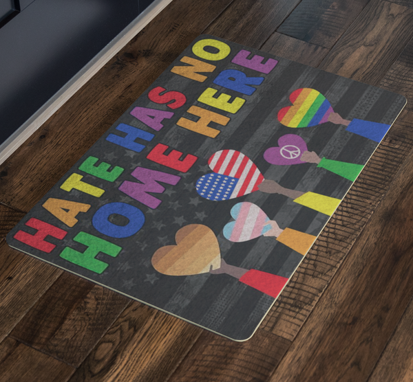 oupvuicungcosale22-05_8  Doormat modern Hate Has No Home Here Doormat, LGBT Doormat, Peace Doormat, Black Lives Matter, Inclusion & Kindness Doormat, Welcome Doormat, Home Decor size 26x18 Gifts for Mom, Girlfriend, Dad, Wife